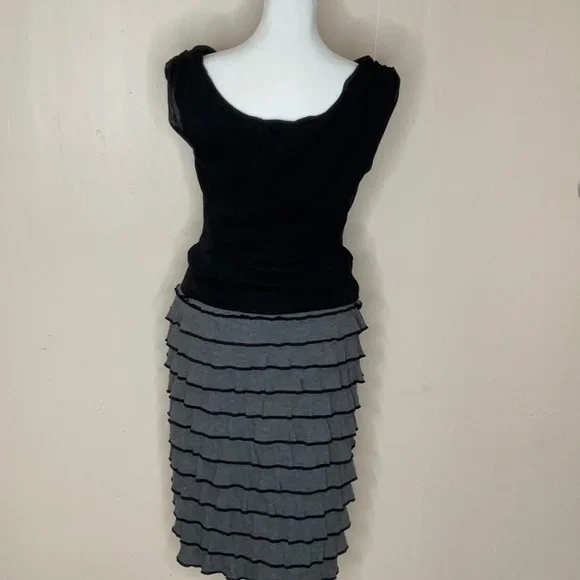 Weston Wear Black and Gray Layered Ruffle Dress - Picture 7 of 10